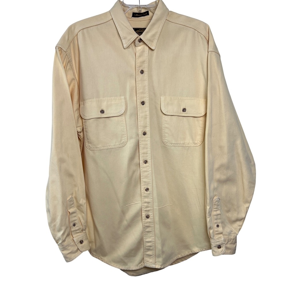 Vintage Eddie Bauer Outbound Twill Shirt Mens Large USA Made Cotton Workwear A08